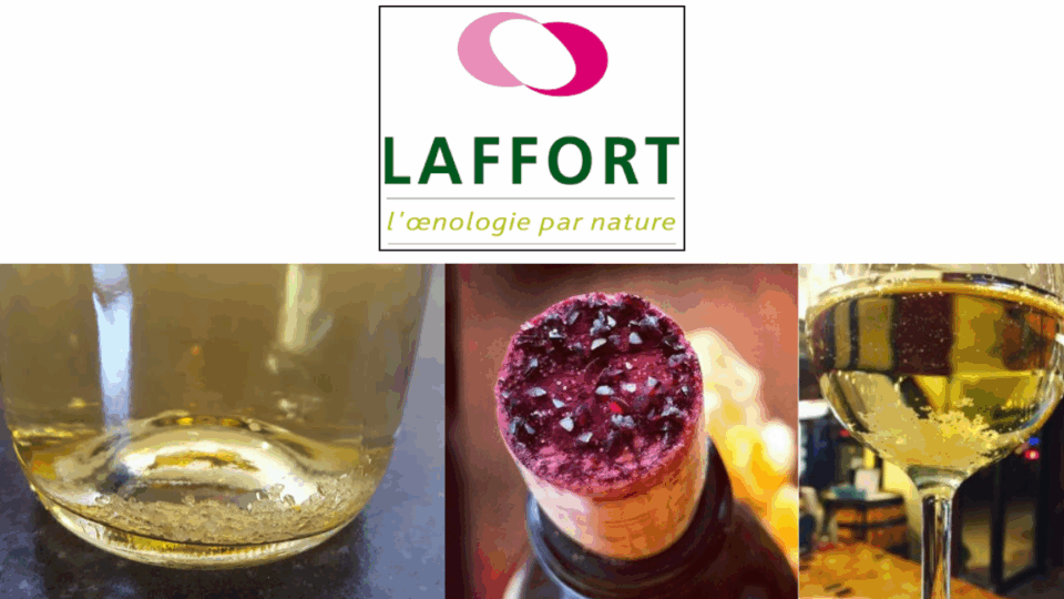Laffort Logo with images of tartrate crystals in wine