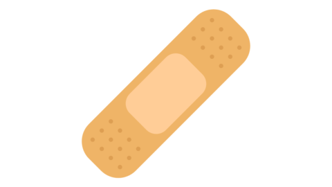 graphic of a tan bandaid representing a common flavor perception in phenolic tasing beers
