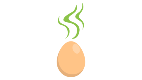graphic of an egg with green odor lines radiating upward