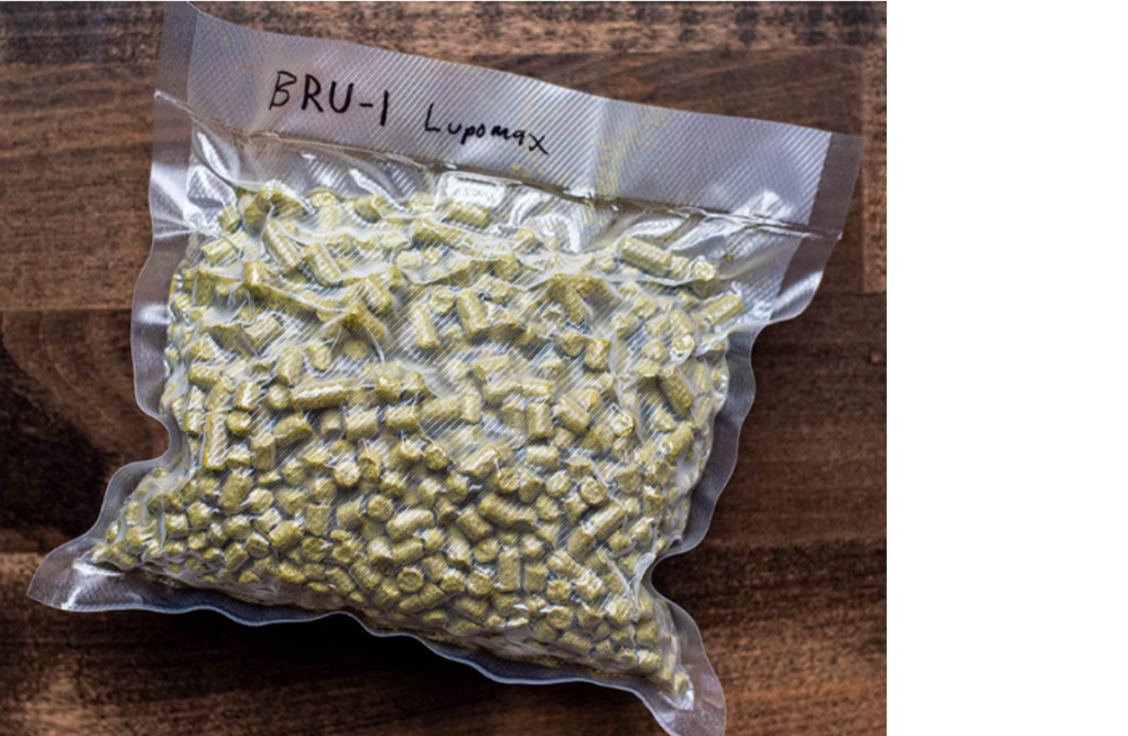 photo of vacuum sealed hop pellets